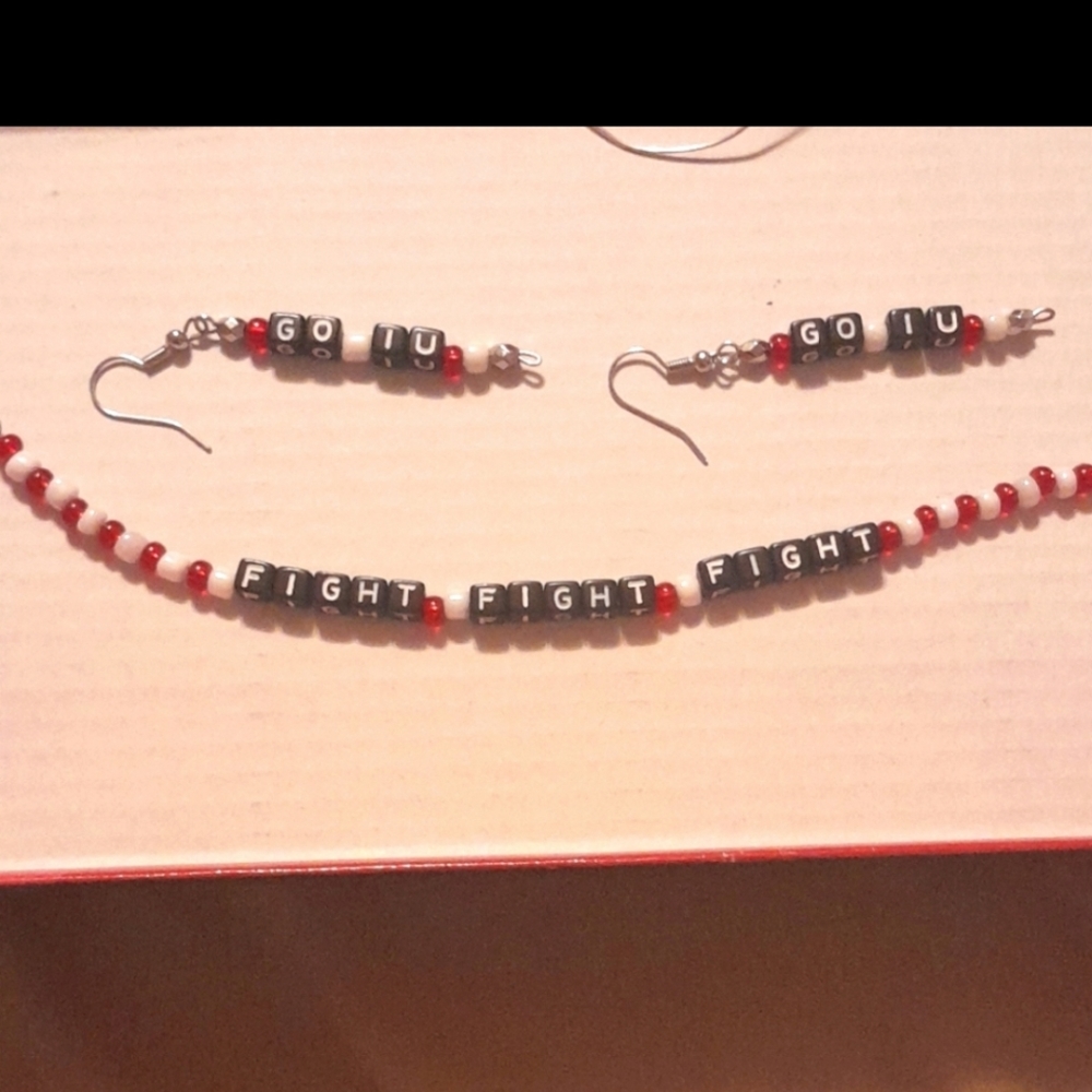 Handmade IU Earrings and Bracelet Set.